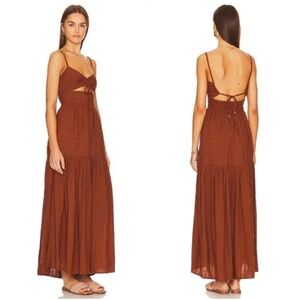 NWT L Space Zuri Maxi Dress Coffee Brown Medium